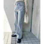 ジーンズ デニム デニムパンツ ハイウエストストレートデニムパンツ レディース