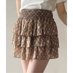 スカート ティアードミニスカート