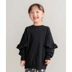 トレーナー 「WEB限定/DRC/やわらか薄手裏毛」袖フリルチュニック丈トレーナー キッズ 子供服 女の子