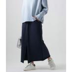 スカート 「スリットデザインに調整可能」フロントジップスウェットスカート
