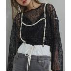 ショッピングスパンコール スパンコールレースシアートップス レディース