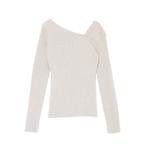 ニット セーター アシンメトリータックニットプルオーバー レディース