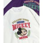 トレーナー スウェット 2025SS Disney/ディズニー ミッキー フロント バック発砲プリント スウェットトレーナー レディース