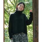 ニット セーター サニークラウズ　ちょいオフタートルセーター レディース