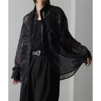 シャツ 「welise/ウェライズ」シフォンシアー モードアーティスティック総柄 長袖シャツ メンズ レディース