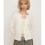 ニット セーター 「キャミ付き」MANYWAY RIBBON KNIT TOPS メニーウェイ リボン ニット トップス レディース