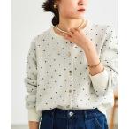 カーディガン ドットジャガードニットカーディガン レディース