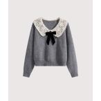 ショッピングbaby ニット セーター レースベビーカラーニットトップ Lace Baby Collar Knit Top レディース