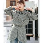 ブラウス シャツ ウエストマークチェックシャツ レディース