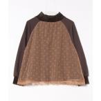 tシャツ Tシャツ 543267：ティータイム柄チュール重ねプルオーバー レディース