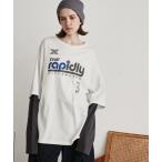 tシャツ ロゴルーズレイヤードロンTEE レディース