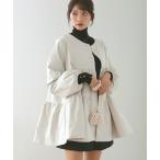 ジャケット ノーカラージャケット パールボタンティアードジャケット レディース