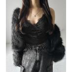 キャミソール 「 カップ付き 」レーシーベロアショートビスチェキャミソール ／ velor lacy short bustier camisole