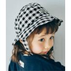 帽子 ハット 2WAYリボン付きお花みたいなギンガムチェックハット キッズ 子供 男の子 女の子