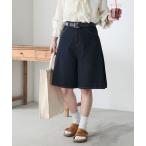 ジーンズ デニム デニムパンツ サイドタックデニムキュロットハーフパンツ レディース