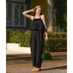 サロペット オーバーオール デニムフリルイージーサロペット レディース