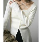 カーディガン キュプラコットンリブカーディガン レディース