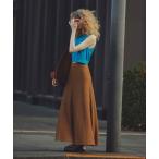 スカート ハイゲージペーパーヤーンフレアスカート