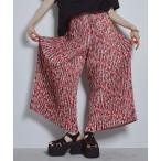 パンツ オリジナルプリントプリーツワイドパンツ レディース