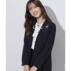 ショッピングセレモニー ジャケット ノーカラージャケット 「セレモニーシーン/お仕事にも」ダブルクロスカラーレスジャケット レディース
