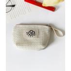 ポーチ 韓国風ワッフル淡色ワンポイントロゴミニポーチ メンズ