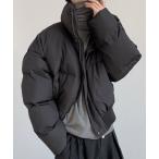 ダウンジャケット ダウン 「NOWLE」スタンドネック 中綿 ボリューム ショート ジップ ジャケット メンズ レディース