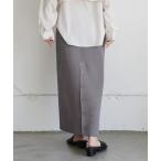 スカート 「Et」2WAY Button Rib Knit Tight Skirt
