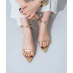 サンダル 「クッション入り・柔らかい」ポインテッドストラップサンダル IY5649 レディース