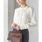 ブラウス シャツ 「手洗い可能」ハンマー サテン ピンタック ブラウス レディース