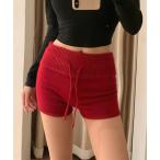  брюки [ MEMECLE /memekru] ребра вязаный шорты женский 