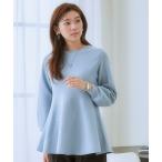 ショッピングパフスリーブ ニット セーター ペプラムパフスリーブニット（乾燥機OK・ウォッシャブル・静電防止・毛玉になりにくい・UVカット）「大きいサイズ有」 レディース