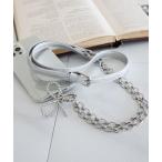 ショッピングスマホ ストラップ フェイクレザー＊メタルスマホストラップ　254422