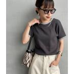 tシャツ 「NOIR FABRIK/ヌワールファブリック」 コットンフライス クルーネックリンガーTシャツ レディース