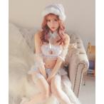 コスプレ サンタコス 5点set オフショル風谷間ハートカットフレアスカートランジェリースノーマンサンタコスプレ