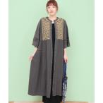 ワンピース Rico クレープペイズリー刺繍ワンピース