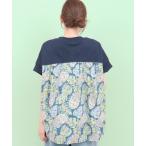 tシャツ Rico エコフレンドリーダイ パインモンステラブロックプリントプルオーバー レディース