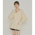 カーディガン スリーブデザインポケットカーディガン レディース