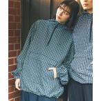 パーカー 「Unblend」ロゴ刺繍 サッカーチェック アノラックパーカー レディース メンズ