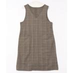 スカート ウール調素材ジャンパードレス