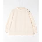 tシャツ ジャカード素材肩ボタンプルオーバー レディース