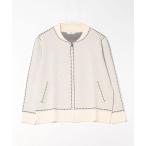 ジャケット テーラードジャケット ステッチ風ジャカード編ニットジャケット レディース