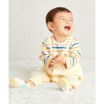 ショッピングロンパース ベビー服 ロンパース ボーダー柄 重ね着風  カバーオール