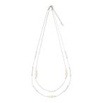 ショッピングハートゴールド ネックレス 2連フェイクパール ミックスネックレス レディース