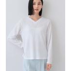 tシャツ 春SALE!「洗える/凹凸素材」Vネックカットソートップス レディース