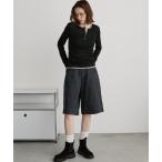 ジーンズ デニム デニムパンツ センターラインハーフデニムパンツ レディース