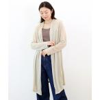 カーディガン 袖ループストレッチメッシュロングカーディガン レディース