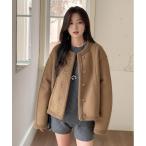 ムートンコート ボアコート 2WAYリバーシブルジャケット（フェイクスエード/ボア） レディース