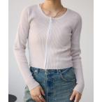 カーディガン Wジップ配色リブカーディガン レディース