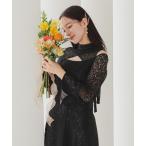 ショッピング成人式 ドレス 結婚式 お呼ばれ 二次会 謝恩会 成人式 同窓会 対応 20代 30代 ショルダークロスライン レース   刺繍 ロング丈 五分袖 体型カバー