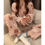 ルームウェア 部屋着 韓国風レトロルームウエア！ふわふわ暖かくて可愛いです レディース